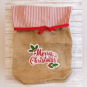 Rustic Burlap Christmas Gift Bag – 3 Piece Fabric Design